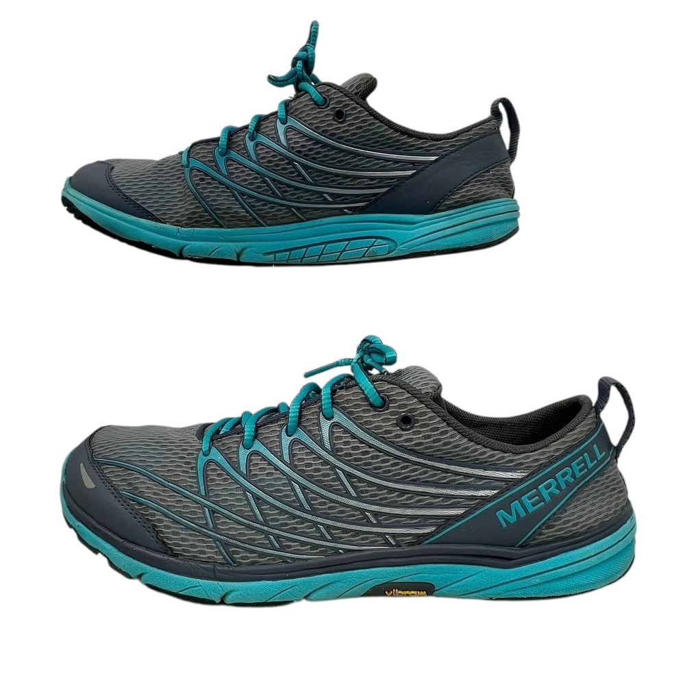 Merrell Trail Running  Womens 10.5 Grey Teal Bare Access Arc 4 Vibram Minimalist